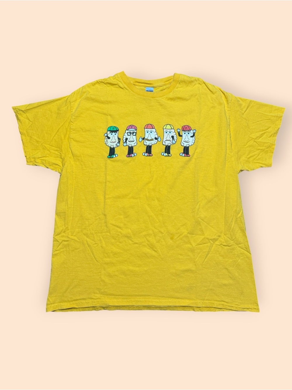 Pittsburgh Pirates Pierogi T Shirt Men’s XL Yellow SGA 5-13-21